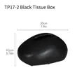 Boîte à mouchoirs minimaliste en céramique noire en forme de galet avec finition mate élégante - Boîte à mouchoirs ovale minimaliste - Noir