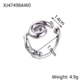Detail view of silver spiral ring with heart charm, 1.4cm width and 1.9cm diameter - XJ47498AW0/Silver Double Spiral