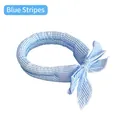 Blue striped dog cooling bandana with decorative bow made of breathable cotton fabric - 100*5cm / Blue Stripe