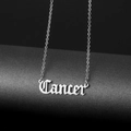 Collier prénom Cancer en acier inoxydable argenté avec pendentif de style gothique - Cancer