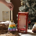 DIY colorful pompom Christmas tree hanging ornament in a festive red gift box - Cranberry Purple With Gift Box