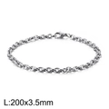 Silver stainless steel cross chain bracelet for women, dimensions 200mm by 3.5mm - Silver (KB113954-Z)