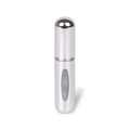 Portable 5ml silver metal perfume spray bottle with transparent liquid level window - Bright Silver