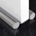 Gray double foam door draft stopper for insulating bottom gap and noise reduction - Bag Packaging / Gray