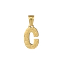 Colgante dorado letra C de acero inoxidable con textura de relieve agrietado para mujer - Letra C (Colgante Suelto)