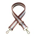 Adjustable wide replacement shoulder strap with brown and silver glitter stripes for handbags - Nude Pink