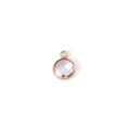 Detail van een roségouden ronde hanger met facetgeslepen edelsteen en klein oogje - Rose Gold April