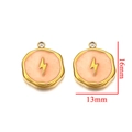Pendentif éclair en émail rose avec bordure dorée pour création de bijoux - Type C Éclair Orange