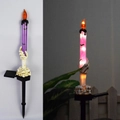 Solar Halloween skeleton hand light with purple candle and bat pattern decoration - Ghost Hand Candle (Purple)
