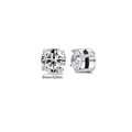 Magnetic 6mm silver cubic zirconia stud earring for non-pierced ears in classic silver finish - 1 Pair / 6mm Steel Color Round