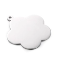 Ciondolo floreale minimalista in metallo argento a cinque petali con finitura liscia - Fiore a Cinque Petali (KLJ253-Z) / Argento