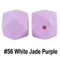 Perline esagonali in silicone da 17mm bianco giada viola marmorizzato per dentizione - Viola Giada Bianca