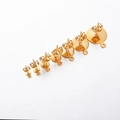 DIY gold stainless steel earring studs with flat base and butterfly backs in various sizes - With Loop / 5mm / Gold