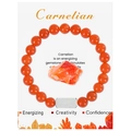 Natural carnelian beaded bracelet with silver charm for creativity and confidence - Style With Metal Tag / Red Agate