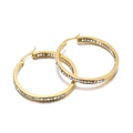 Klassische 18K vergoldete Edelstahl Creolen mit funkelndem Zirkonia-Besatz für Damen - 40mm / Gold