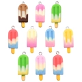 Set of ten colorful gradient resin popsicle pendants for DIY jewelry and keychains - 10pcs/Pack / Mixed Colors (10 Pcs)