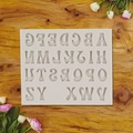 Siliconen mal voor het versieren van taarten met 26 hoofdletters voor bakken en klei - Hoofdletters - Grijs