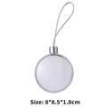 Flat round transparent Christmas ornament with silver cap and 8cm diameter for DIY - Flat Round Christmas Ornament - Double Sided