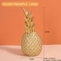 Modern gold pineapple resin ornament large size for minimalist home table decor - Large / Gold