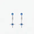 Orecchini a stella in argento S925 con pietre preziose blu e zirconi scintillanti - Argento Sterling S925 (Pietra Preziosa Blu)
