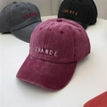 Burgundy black and grey baseball caps with CHANCE embroidery in washed cotton - Adjustable / Burgundy