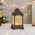 Vintage Christmas Snow Globe Lantern with Snowman Scene, LED Lighted Music Box Decor 13cm - Snowman and Squirrel (Lantern)