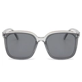 Oversized square sunglasses with translucent grey frames and dark UV protection lenses - Transparent Gray Frame & Gray Lenses