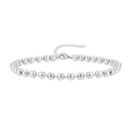 Minimalist silver bead bracelet with polished finish, lobster clasp and extender chain - Ball Chain Style / Silver Style 3