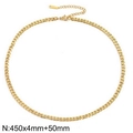 Classic golden Figaro link chain necklace with lobster clasp and adjustable extension 450mm - 4mm Gold Cuban Chain (KN283303-Z)