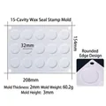 15-cavity white silicone wax seal mold with 32mm diameter for DIY craft seals - D2211-15 Cavity Wax Seal Mold