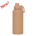 Khaki insulated 1L sports water bottle with leak-proof lid and portable carry handle - Desert Color-Sports Style (New)