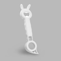 White 4-in-1 bunny ear bottle opener and jar lid remover for effortless kitchen use - Nordic White