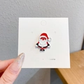 Lindo broche de Papá Noel en esmalte y aleación roja y blanca para regalo de Navidad - Santa Claus