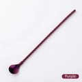 Purple 304 stainless steel straw spoon with twisted long handle for coffee drinks - Spiral Long - Purple