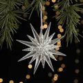 Elegante stella trasparente da 12cm con glitter argento per albero di Natale - Stella Esplosiva