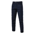 Detailed close-up of dark blue slim fit denim jeans showing washed twill texture and waist - EU 29 / Dark Blue (ZH102)