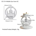 Stampo in silicone per portacandele a moschea con dimensioni e vista del prodotto finito - Stampo Moschea 02