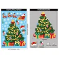 Christmas window decals set with size guide 25x35cm featuring Santa and reindeer motifs - XC070 Decorated Christmas Tree