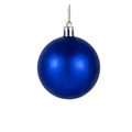 Deep blue electroplated 3cm Christmas ornament ball with silver hanging cap - Matte Blue