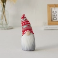 Gnome de Noël avec bonnet en tricot floconneux et longue barbe blanche décorative - Style C (Chapeau à Flocons de Neige Rouge et Blanc)