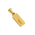 Golden sandblasted titanium steel rectangular pendant necklace with 3D letter I charm - I-Single Pendant