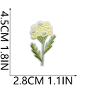 Detailed view of floral embroidery patch with precise size labels and fine textures - No.11 (Gradient White Cluster)