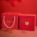 Red double-door gift box with nine roses and a golden heart-shaped LOVE buckle - Red A