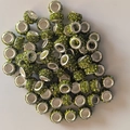 Macro shot of olive green crystal pave beads with large holes for DIY jewelry making - Olive Green