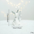 White ceramic Christmas reindeer figurine with silver antlers and 17cm height measurement - Silver White Deer (Ceramic)