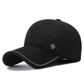 Winter-Baseballkappe für Herren in Schwarz gesteppt mit Ohrenklappen und Sport-Logo - Verstellbar / Schwarz