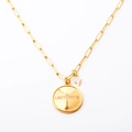 Collana a catena a graffetta dorata con pendente Capricorno e ciondolo a stella rosa - Capricorno