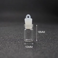 Mini transparent DIY glass bottle with white silicone plug, size 18mm by 10mm - Micro Transparent Bottle + Rubber Stopper