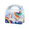 Blue unicorn candy gift box with rainbow pattern and portable handle design - Blue Unicorn Handheld Box