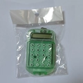 Mini calculadora verde transparente con llavero en empaque de plástico transparente - Verde Translúcido
